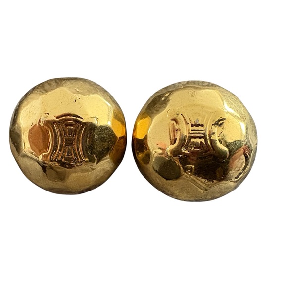 Celine Gold Arc De Triomphe clip on Earrings - Picture 2 of 7